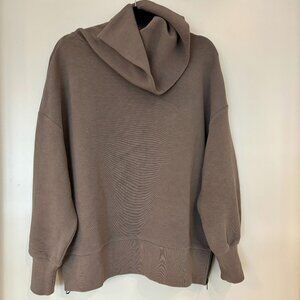 Varley Taupe Cowl Neck Sweater